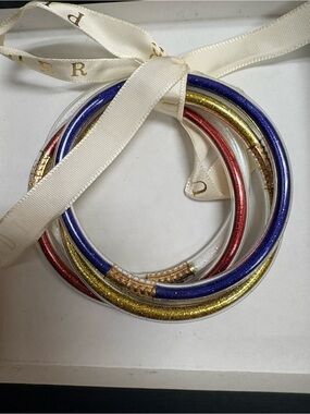 Plunder Design Multicolor Glitter Jelly Bangle Bracelet Set